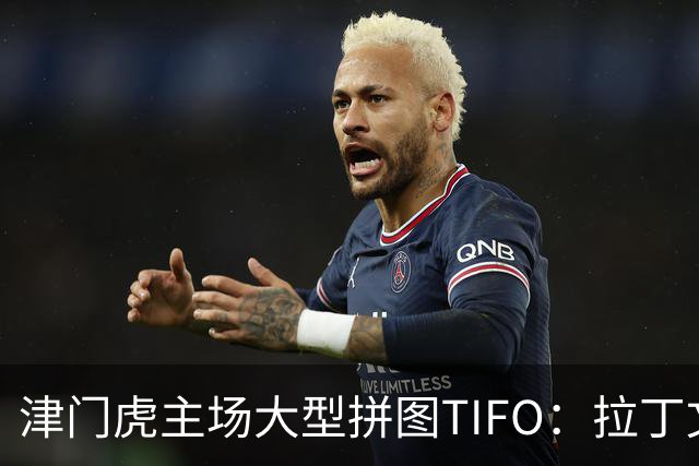 津门虎主场大型拼图TIFO：拉丁文“经历艰险、终抵星辰”